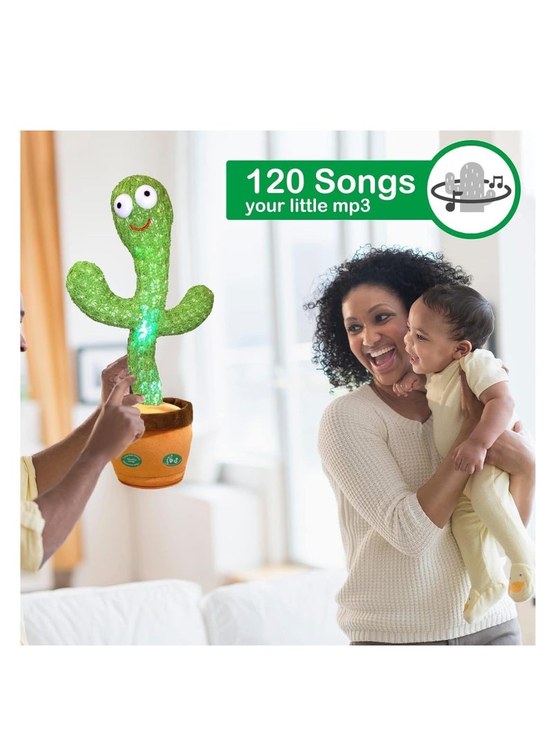 Pbooo Dancing Cactus Mimicking Toy,Talking Repeat Singing Sunny Cactus Toy 120 Pcs Songs for Baby 15S Record Your Sound Sing+Dancing+Recording+LED - Image 5