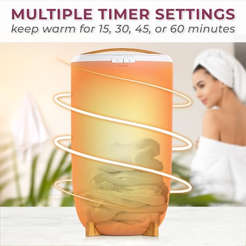 Zadro Large Aromatherapy Towel Warmer Bucket - with Essential Oil Wood Disk for Spa and Bathroom, Luxury Stainless Steel Towel Heater, Auto Shut off, Fits 2 large Towels, Blanket, Bathrobe, PJs - Image 2