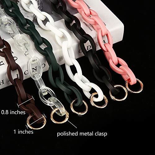 Xiazw Short Resin Bag Purse Handle Strap Replacement，Bag Decoration Chain，Bag Accessories Charms (Black) - Image 5
