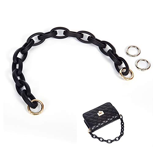 Xiazw Short Resin Bag Purse Handle Strap Replacement，Bag Decoration Chain，Bag Accessories Charms (Black) - Image 1