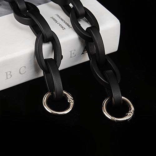 Xiazw Short Resin Bag Purse Handle Strap Replacement，Bag Decoration Chain，Bag Accessories Charms (Black) - Image 3