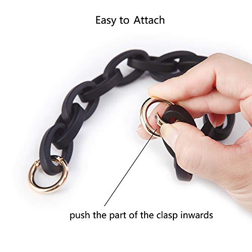 Xiazw Short Resin Bag Purse Handle Strap Replacement，Bag Decoration Chain，Bag Accessories Charms (Black) - Image 4