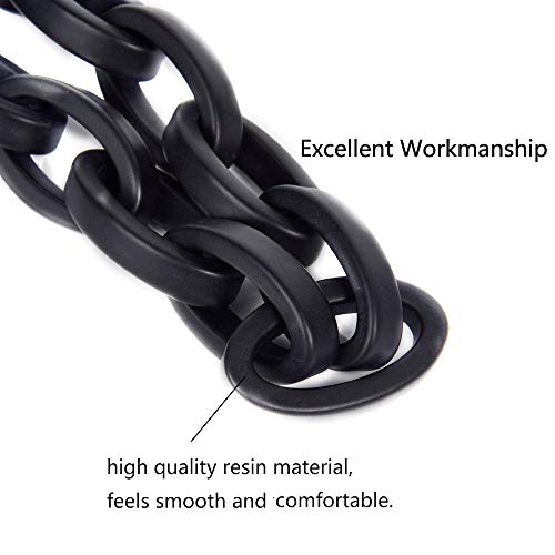 Xiazw Short Resin Bag Purse Handle Strap Replacement，Bag Decoration Chain，Bag Accessories Charms (Black) - Image 2
