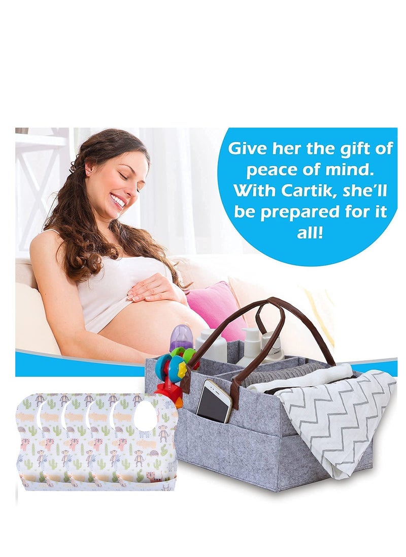 DOOKOO Baby Diaper Caddy Organizer, Portable Diapers Storage Bag with Roll Lid and Removable Dividers for Changing Table or Car, Travel-Friendly  - Image 2