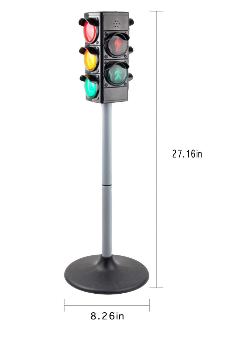 UKR - UKR Traffic Light Toy - 70 cm 4-Sided Electronic LED Safety Light for Pretend Play | Auto Mode & Button Switch for Road Car Game Set | Ideal for Boys Ages 3-9 - Image 1