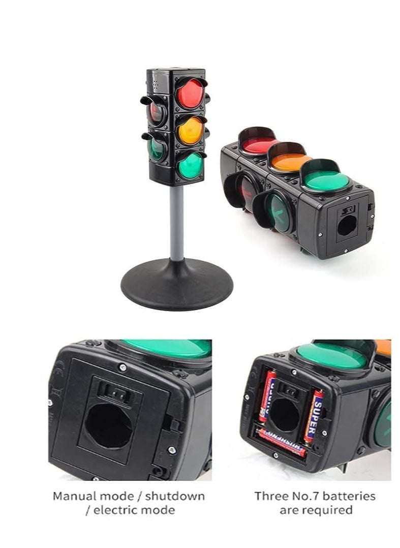UKR - UKR Traffic Light Toy - 70 cm 4-Sided Electronic LED Safety Light for Pretend Play | Auto Mode & Button Switch for Road Car Game Set | Ideal for Boys Ages 3-9 - Image 1
