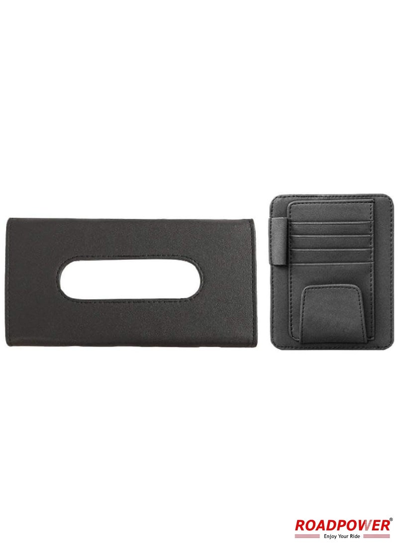 RoadPower Car Tissue Holder Organizer With Car Sun Visor Sunglasses And Card Holder  - Image 1