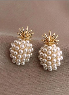 Shein Faux Pearl Pineapple Design Stud Earrings  - Image 1