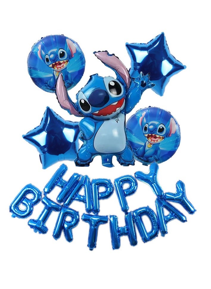 Party Anime cartoon birthday party decoration aluminum film balloon Stitch baby background wall decoration supplies