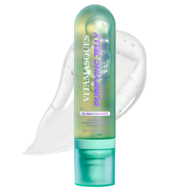 Vitamasques Purifying Jelly Foaming Face Wash Facial Cleanser Brightens and Hydrates Skin - 4.05 fl oz - Image 1