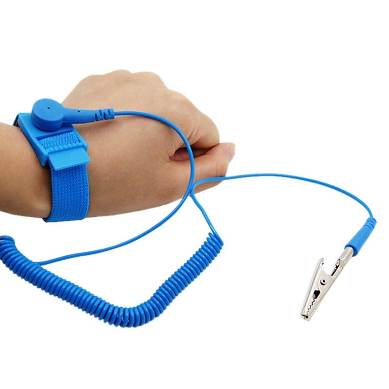 Mobudy Antistatic Wrist Strap，Adjustable ESD Wristband Bracelet with Grounding Wire Alligator Clip - for Working on Sensitive Electronic Devices, Blue-4, 5 cm x 4 cm x 1 cm - Image 5