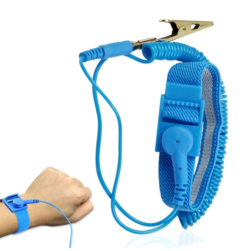 Mobudy Antistatic Wrist Strap，Adjustable ESD Wristband Bracelet with Grounding Wire Alligator Clip - for Working on Sensitive Electronic Devices, Blue-4, 5 cm x 4 cm x 1 cm - Image 2
