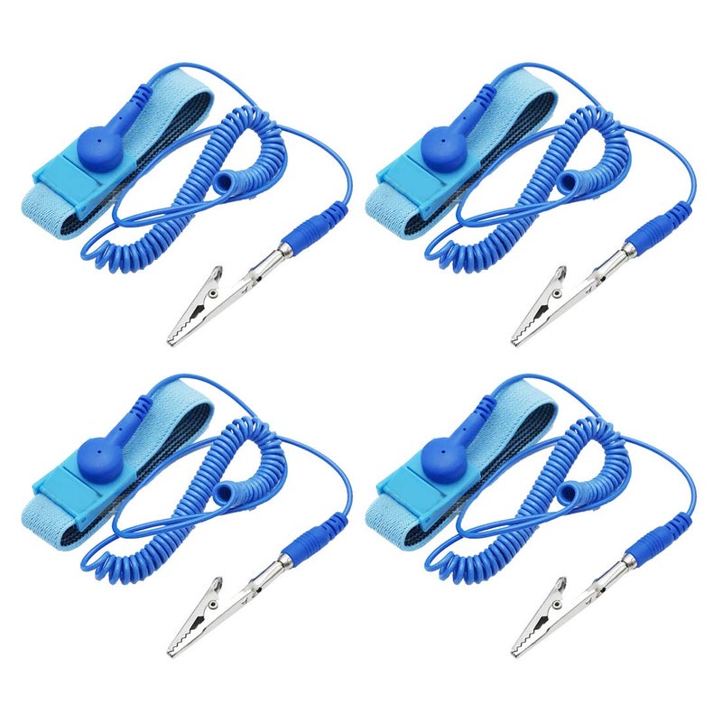 Mobudy Antistatic Wrist Strap，Adjustable ESD Wristband Bracelet with Grounding Wire Alligator Clip - for Working on Sensitive Electronic Devices, Blue-4, 5 cm x 4 cm x 1 cm - Image 1