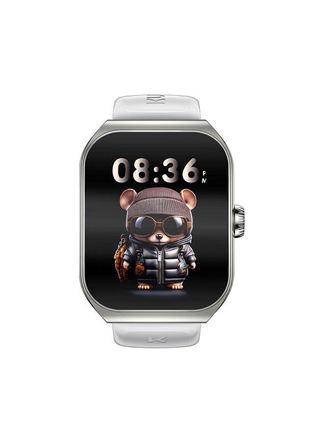 KUMI KU7 Smart Sports Watch AMOLED Display 100 Motion Detection Motion Track Recording Heart Rate Detection IP68 Waterproof AI Voice Bracelet Silver - Image 2