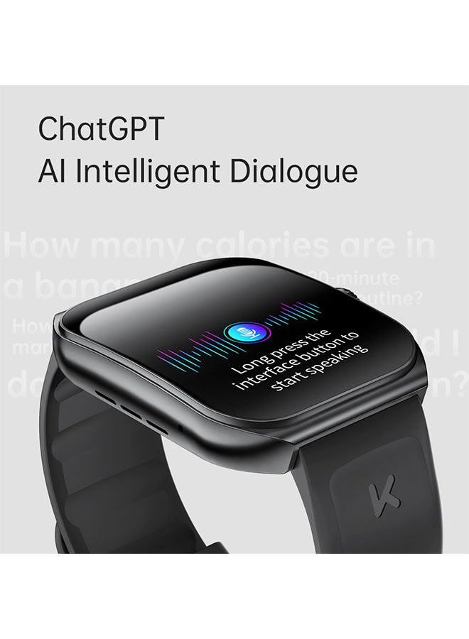 KUMI KU7 Smart Sports Watch AMOLED Display 100 Motion Detection Motion Track Recording Heart Rate Detection IP68 Waterproof AI Voice Bracelet Silver - Image 5