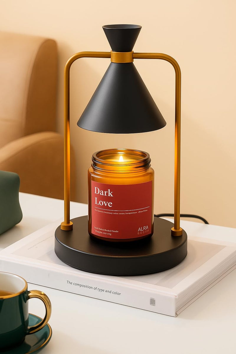 AURA DECOR AuraDecor Candle Warmer Dimmmable Light Electric Candle Wax Warmer Lamp with 2 Bulbs, Candle Melting Lamp with Premium Scented Jar - Image 1