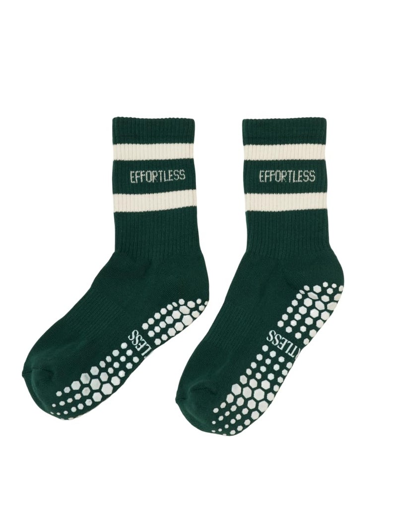 Shapes Studio Half Calf Grip Socks, Cute Fruit Pilates Socks, Ruffle Socks, Non-Slip for Barre Yoga (US, Numeric, 5, 10, Regular, Regular, Effortless Club Signature, Effortless Club) - Image 1