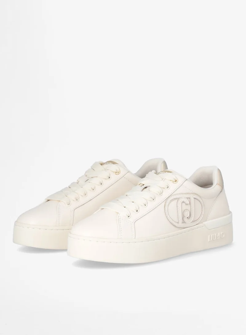 Liu Jo Leather sneakers with maxi logo