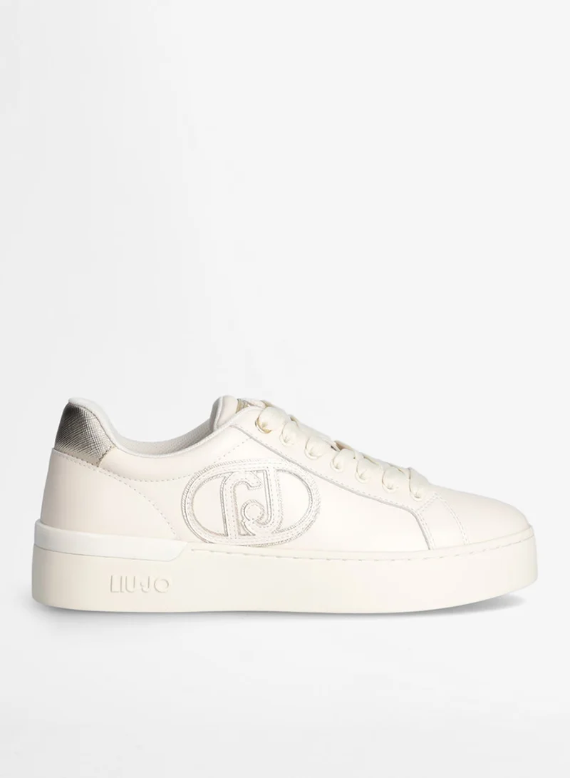 Liu Jo Leather sneakers with maxi logo