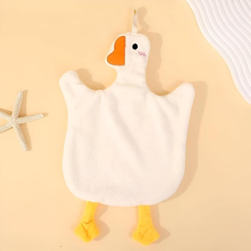 Microfiber Cloth - Soft Double-Layer Cute Duckling Hand Towel, Hanging Design for Easy Use, Gentle Feel, Highly Absorbent, Adds Whimsy to Kitchen and Bathroom Spaces