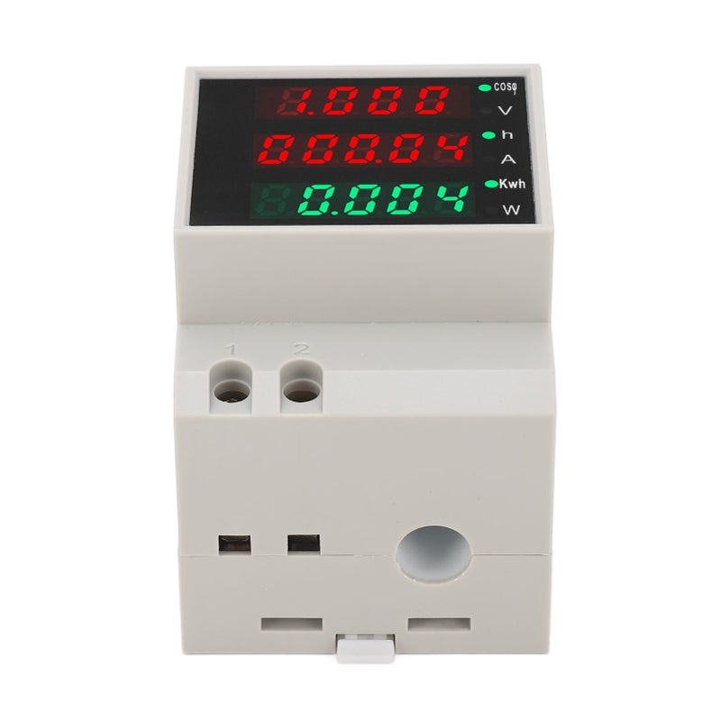 AC80‑300V 100A DIN Rail Power Meter Digital Display Voltage Current Time Power KWh Multifunctional Voltmeter - Image 5