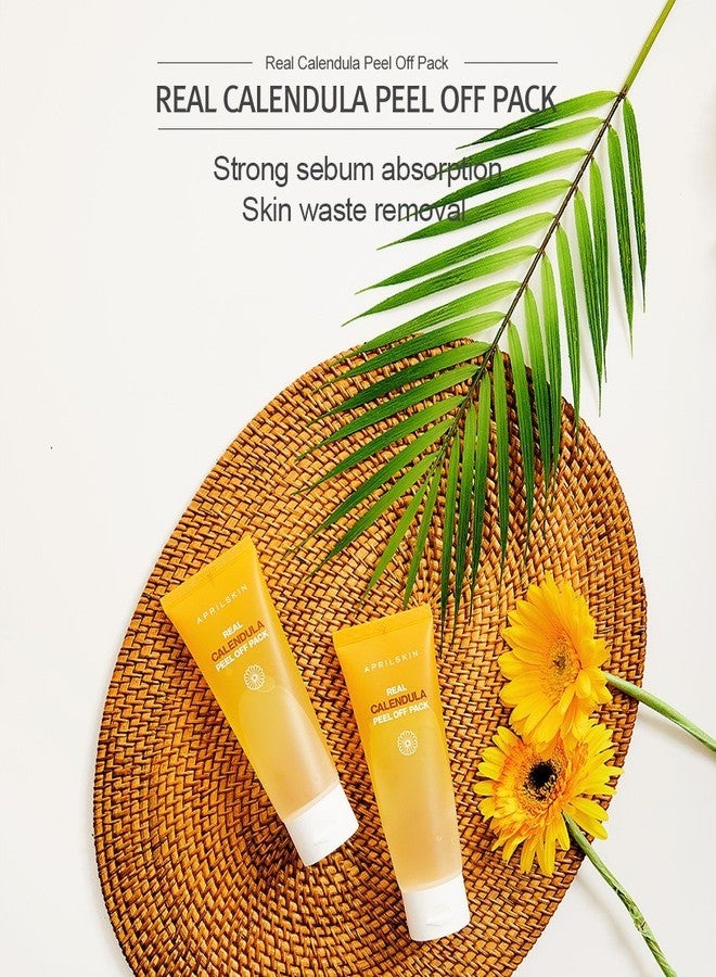 APRILSKIN Real Calendula Peel Off Pack, 3.52 oz | Skin Soothing and Calming Face Mask | Removes Impurities, Blackheads, and Excess Oil | Suitable for All Skin Types | Korean Beauty Mask - Image 2