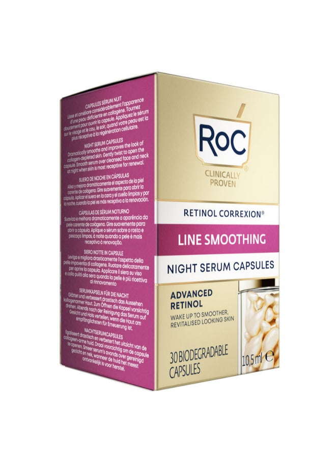 RoC - RETINOL CORREXION LINE SMOOTHING NIGHT SERUM CAPSULES 30 CT EU - Image 1