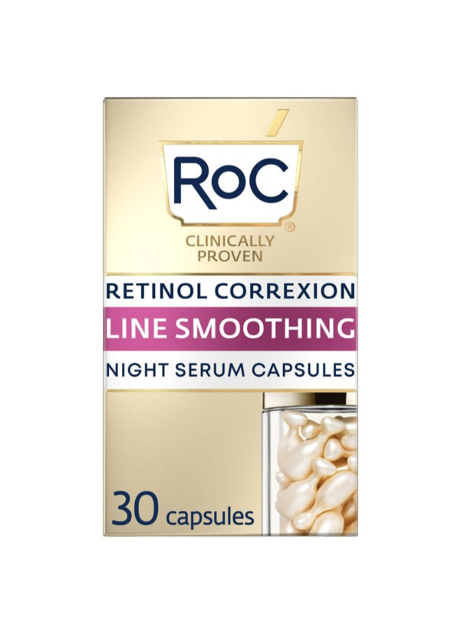 RoC - RETINOL CORREXION LINE SMOOTHING NIGHT SERUM CAPSULES 30 CT EU - Image 1