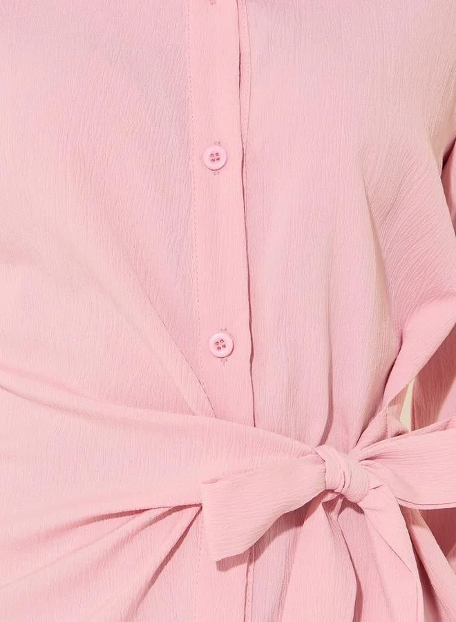 Take Two  Solid Wrap Buttoned Top With Tie-Up And Pants Co-Ords for Women | Best Price UAE