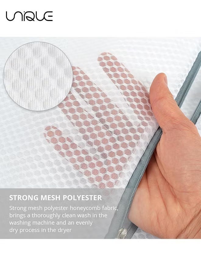 Unique Laundry Bag, 2 XX-Large Honeycomb Delicates Bags for Washing Machine, 24 x 24 Inches Laundry Bags, Mesh Wash Bag, Travel Storage Organize Bag, Travel Laundry Bag (White, 2 Large) - Image 3