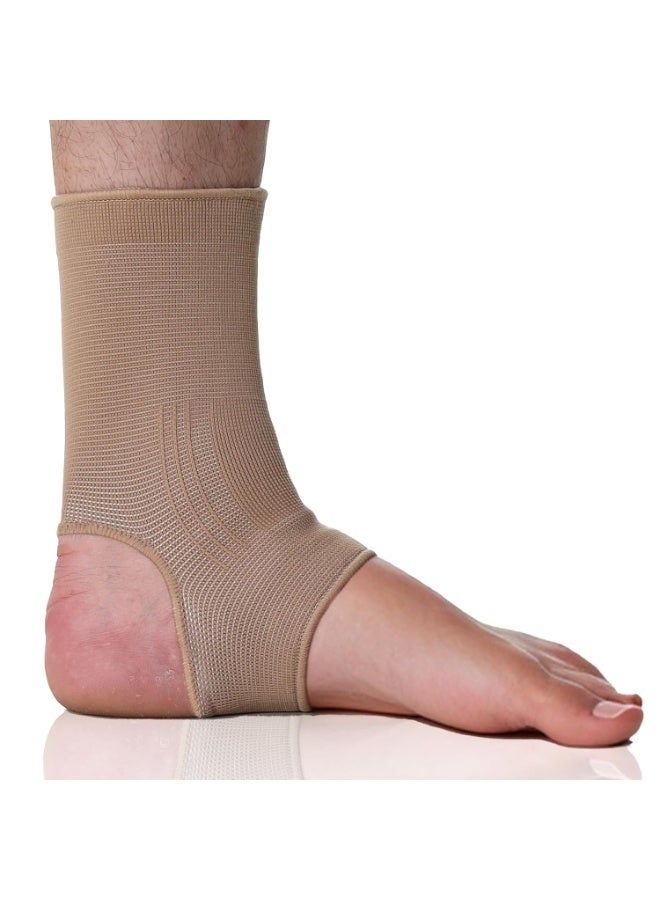 Elastic Ankle Support Sleeve with Open Heel Design - Breathable Knitted Fabric for Joint Stability - Professional Medium Compression Wrap for Men, Women & Kids - 1 Unit - Image 1