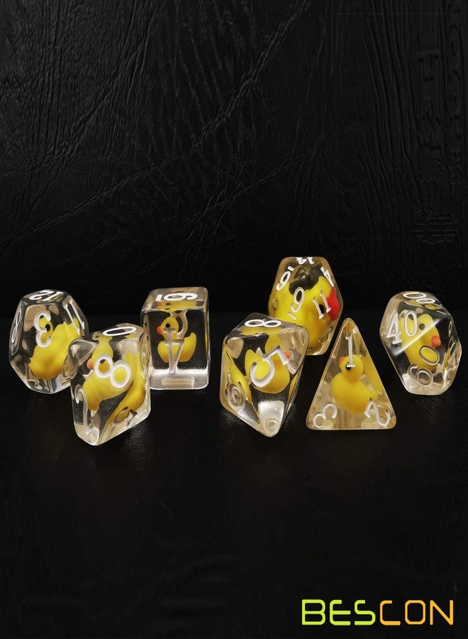 BESCON DICE YellowDuck RPG Dice Set of 7, Novelty Yellow Duck Polyhedral Game Dice Set - Image 4
