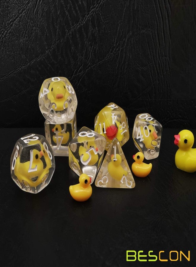 BESCON DICE YellowDuck RPG Dice Set of 7, Novelty Yellow Duck Polyhedral Game Dice Set - Image 3