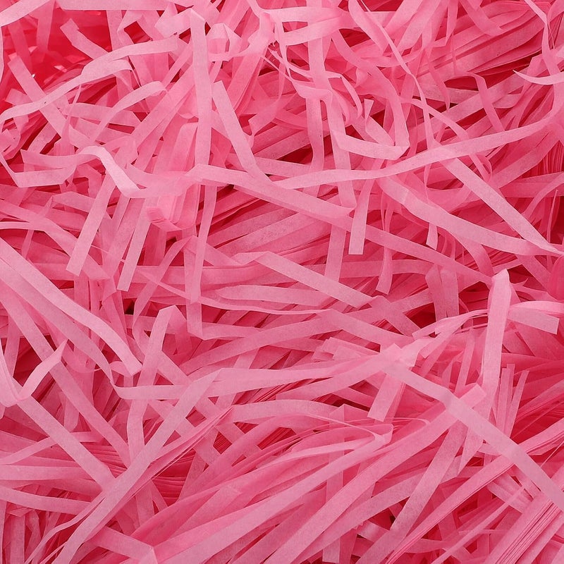 SOESFOUFU Pink Raffia Paper Filler Shred 200g Crinkle Cut Basket Filler for Box Packaging and Holiday Wrapping Decoration - Image 3