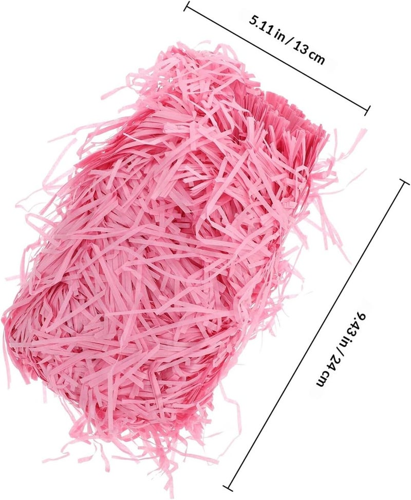 SOESFOUFU Pink Raffia Paper Filler Shred 200g Crinkle Cut Basket Filler for Box Packaging and Holiday Wrapping Decoration - Image 2