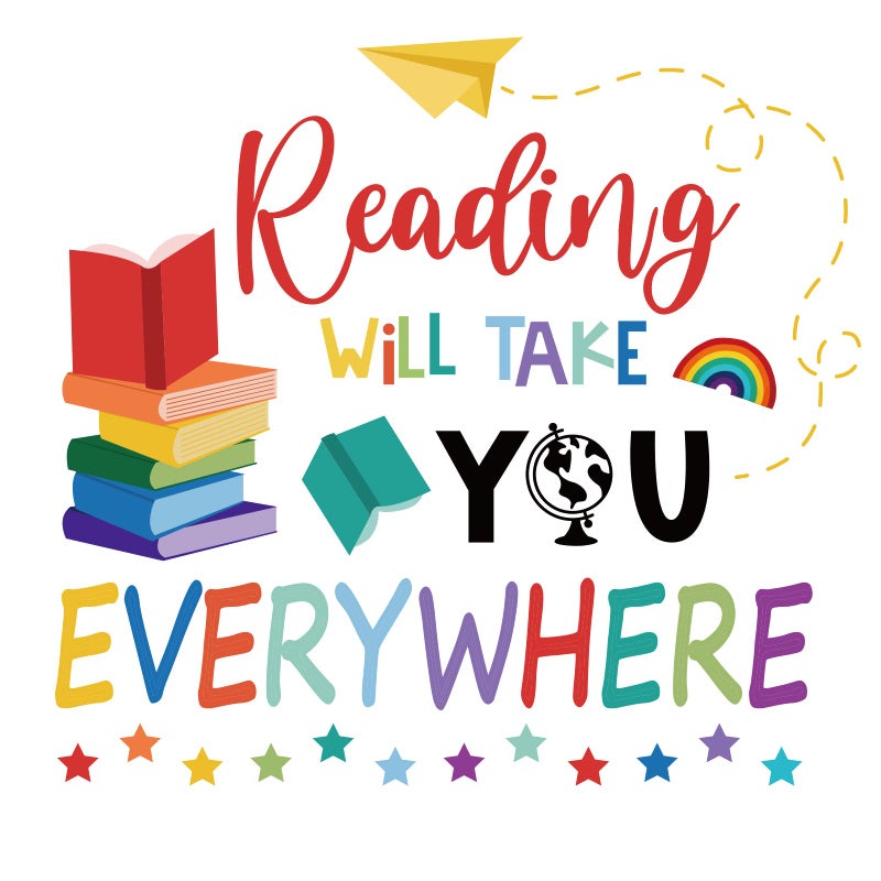 SUPERDANT Reading Wall Decor Inspirational Quote Learning Wall Sticker DIY Kids Book Reading Will Take You Everywhere Books Decals for Read Corner Nursery Library Classroom Study Room Stickers