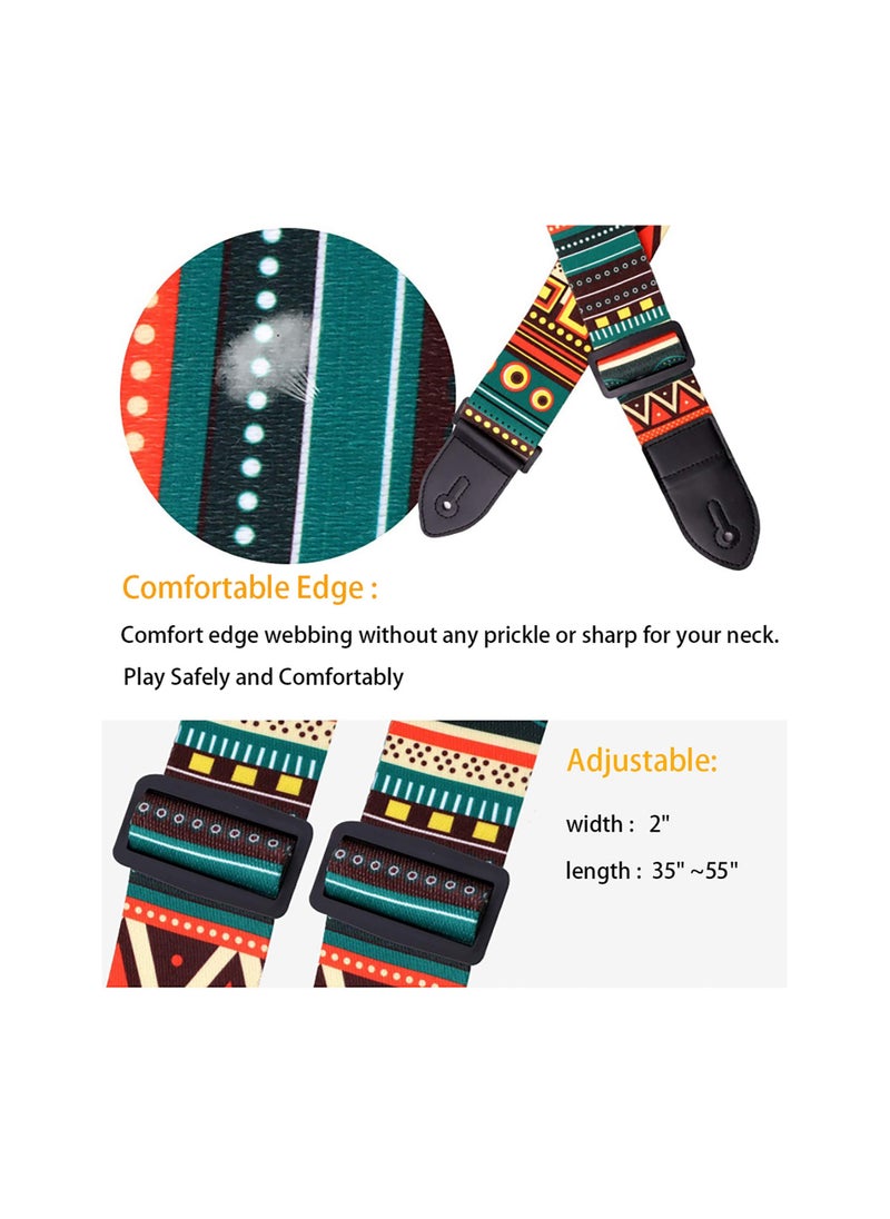 Guitar Strap, Acoustic Guitar Strap Includes 3 Pick  - Image 2
