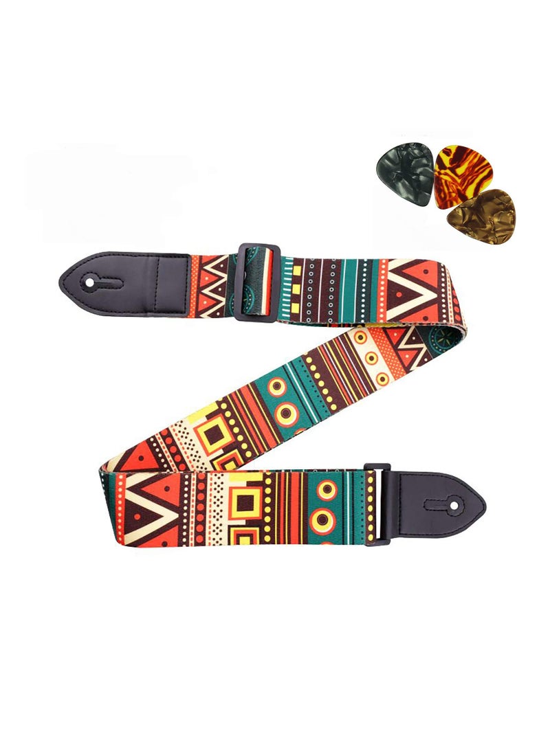 Guitar Strap, Acoustic Guitar Strap Includes 3 Pick  - Image 1