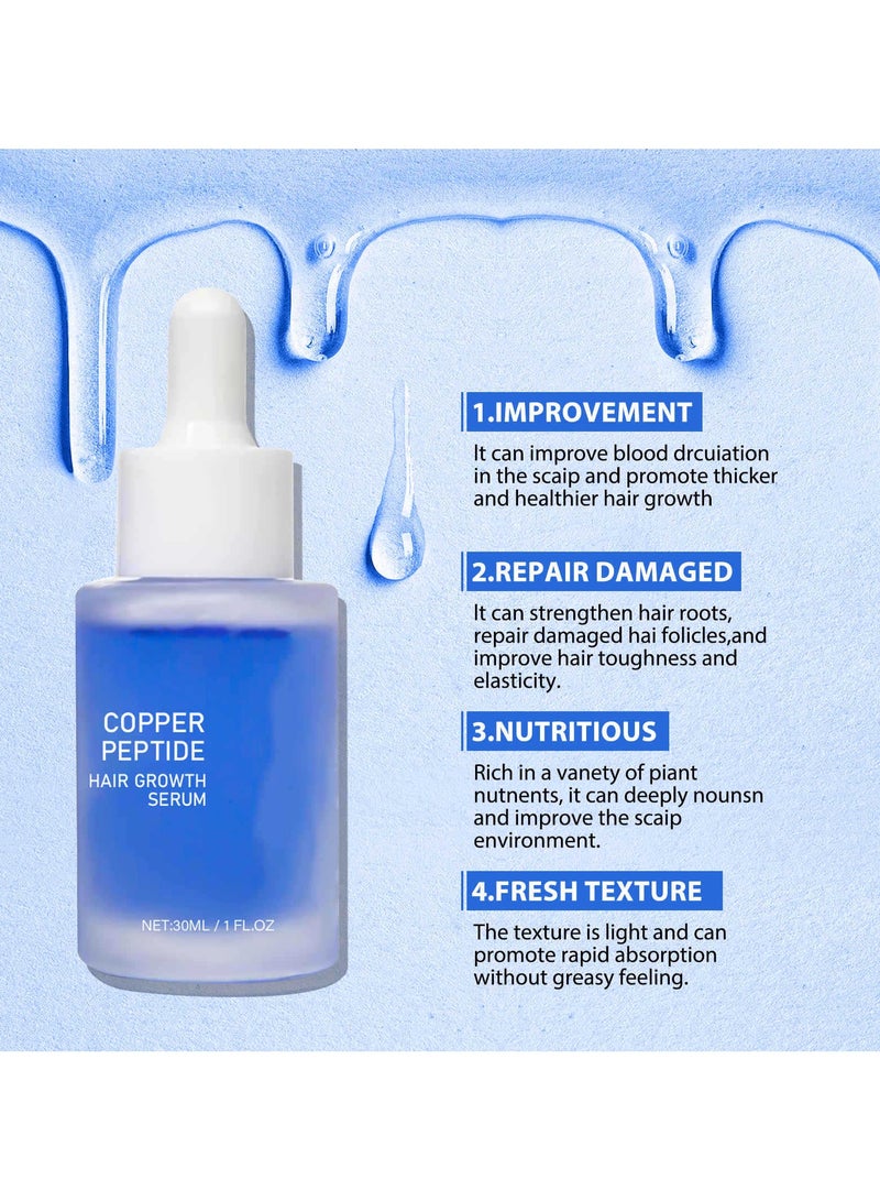 كوبر ببتيدات النحاس للشعر، سيروم ببتيد النحاس لنمو الشعر، سيروم متقدم لببتيد النحاس لإعادة نمو الشعر، ببتيد النحاس للنساء والرجال، سيروم ببتيد النحاس لتساقط الشعر، تركيبة ببتيد النحاس للشعر 30 مل - Image 3