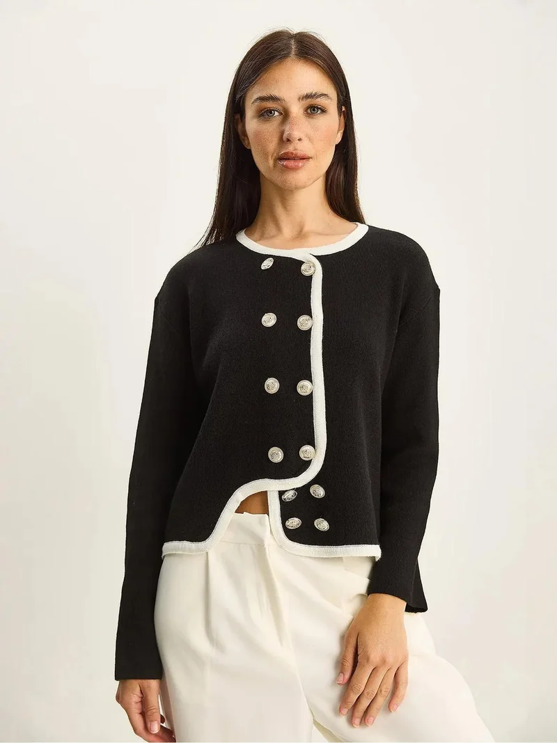 بيانكو لوتشي كارديجان بأزرار محبوك مضلع من لوتشي