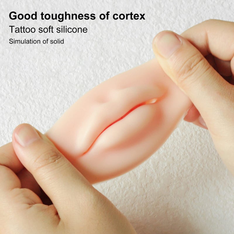 ZJchao شفاه تدريب، 3 قطع نموذج شفاه سيليكون بفم مفتوح وحدة تدريب مكياج شفاه جلد مزيف ثلاثي الأبعاد مكياج تجميلي تدريب للماكياج الدائم - Image 3