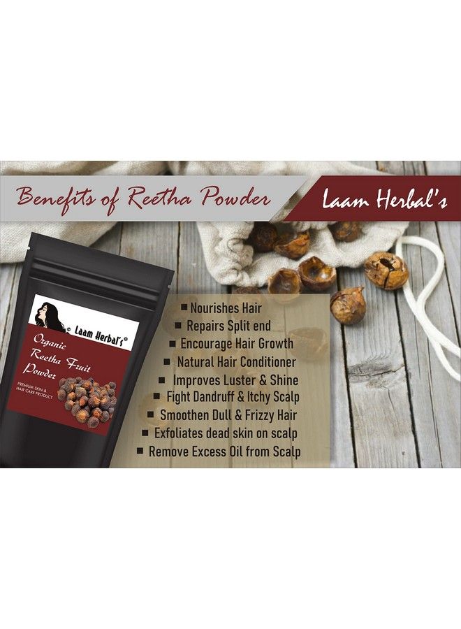 Laam Herbals Reetha Powder ; Insecticidal Property Deep Cleansing Remove Lice Antidandruff Helps Growth ; Natural Shampoo 1000 G - Image 3