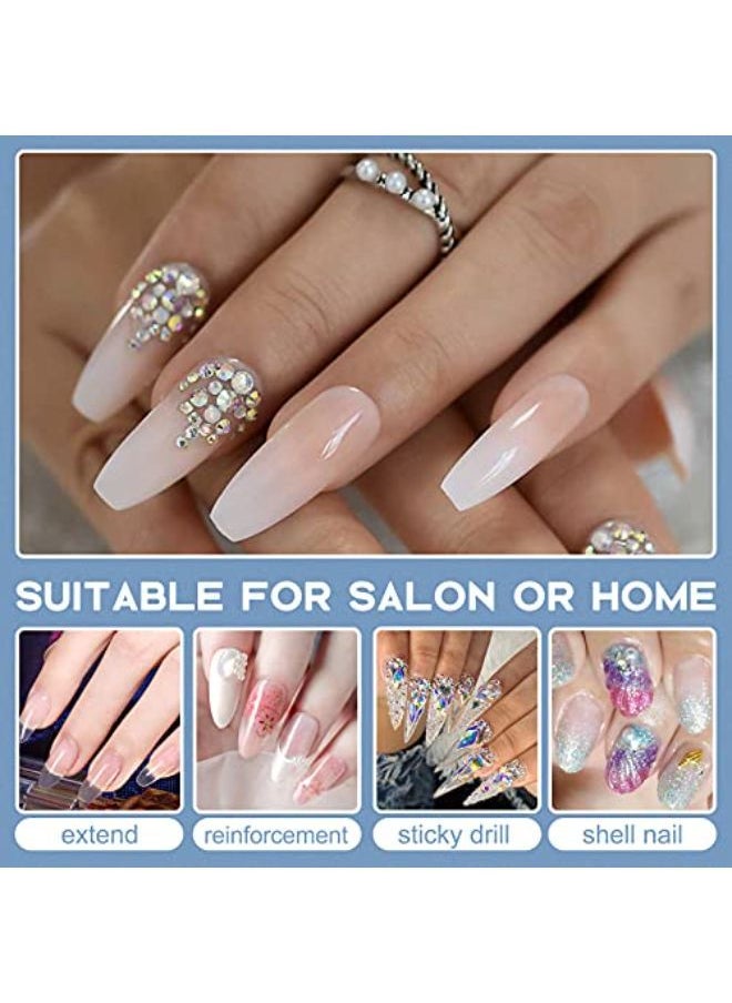 morovan Slip Solution Poly Gel 2.5Oz Nail Extension Gel Slip Solution Anti-Stick Gel Solution Liquid With Brush Nail Tips Clips Crystal Cup For Poly Nail Gel Nail Art Kit Easy Diy  - Image 3