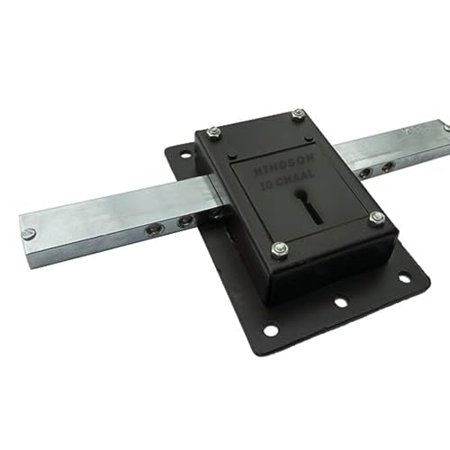 Hindson 10 Chal Iron Gate Lock | Heavy Duty 8 Lever Door Lock with 3 Keys | Double Side Operated Main Gate Lock for Home & Office | Strong Metal Body (Black Finish) - Image 4