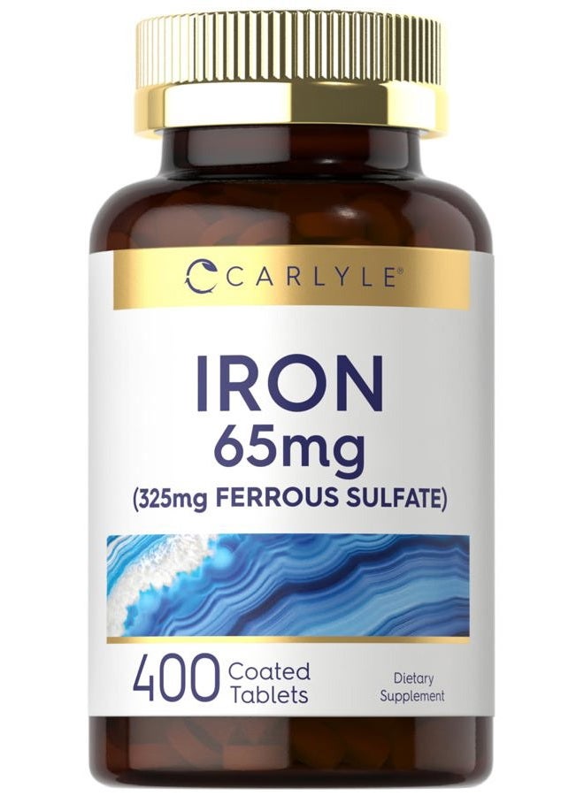 Carlyle حديد كبريتات الحديدوز 325 ملغ، 65 ملغ | 400 قرص مغلف - Image 1
