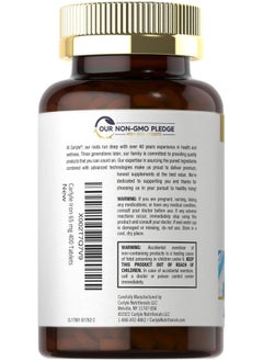 CARLYLE Iron Ferrous Sulfate 365mg, 65 mg | 400 Tablets | Non-GMO, Gluten Free, and Vegetarian Supplement | High Potency  - Image 3