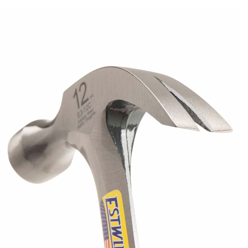 ESTWING Hammer - 12 oz Curved Claw with Smooth Face & Shock Reduction Grip - E3-12C - Image 4