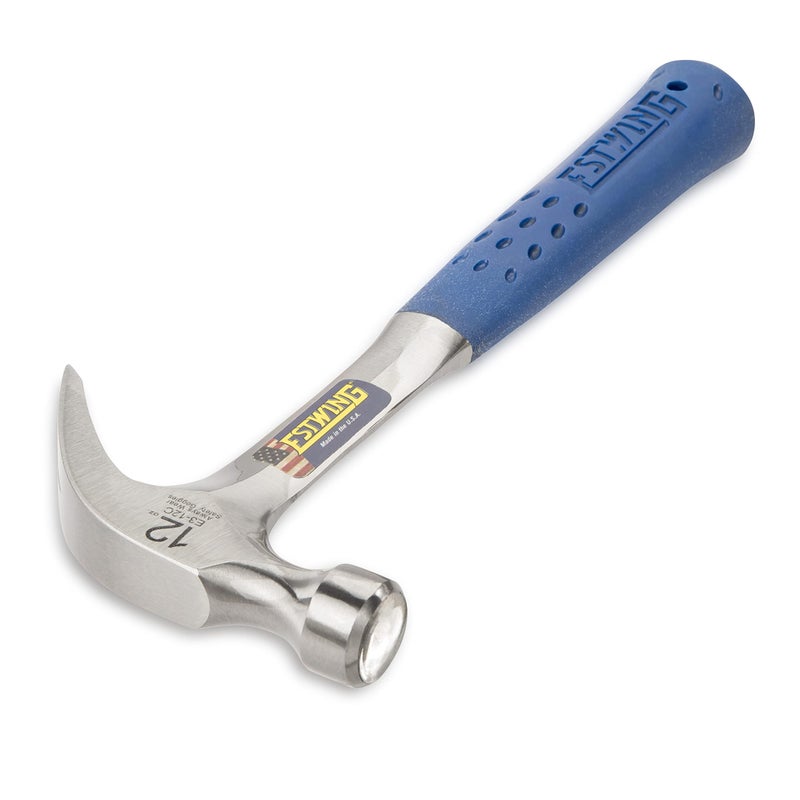 ESTWING Hammer - 12 oz Curved Claw with Smooth Face & Shock Reduction Grip - E3-12C - Image 2