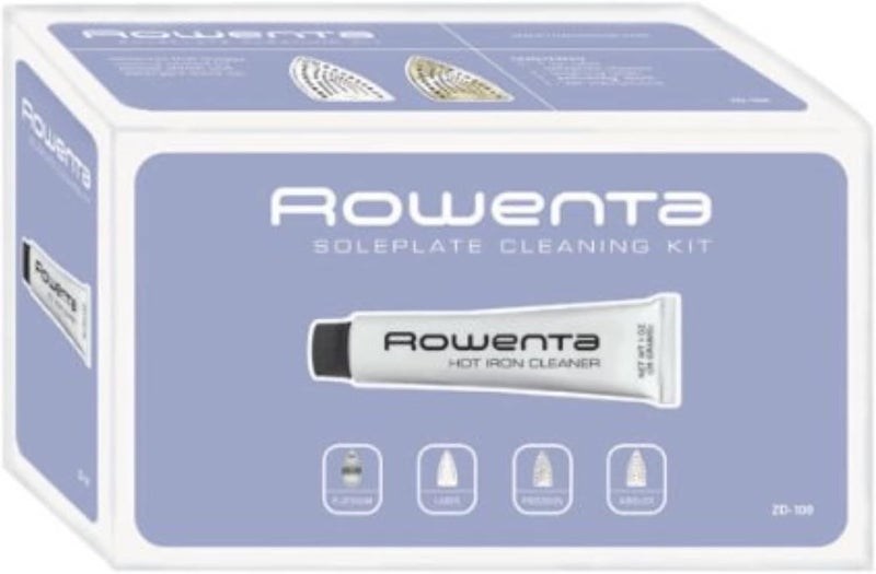 Rowenta ZD110 Non-Toxic Stainless Steel Soleplate Cleaner Kit for Steam Irons with Cleaning and Polishing Cloth - Image 1
