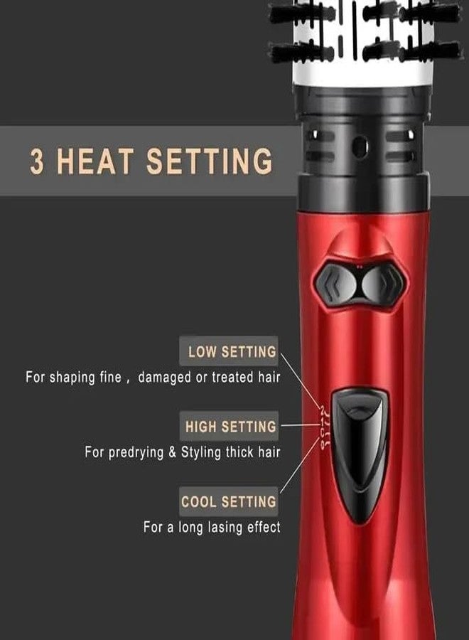 medhz - 3-in-1 Hot Air Brush, Rotating Hair Dryer with 2 Interchangeable Brushes, Curler Straightener Dryer, 3 Temperature Settings (GREY) - Image 3